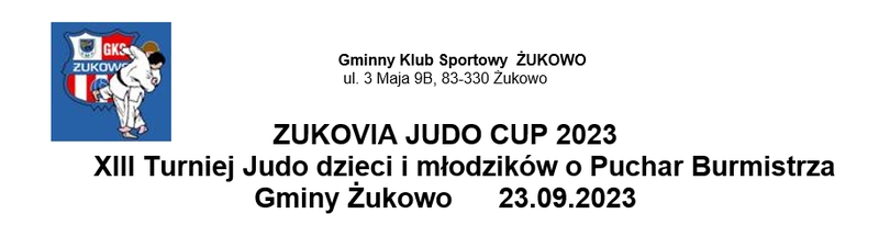 ZUKOVIA JUDO CUP 2023 – XIII Turniej Judo dzieci i młodzików o Puchar Burmistrza Gminy Żukowo [23.09.2023]